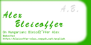 alex bleicoffer business card